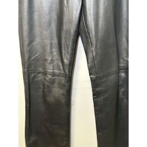 Cache Leather Pants Women's Size 2 Metallic Gray Lined Y2K Vintage - Picture 3 of 9